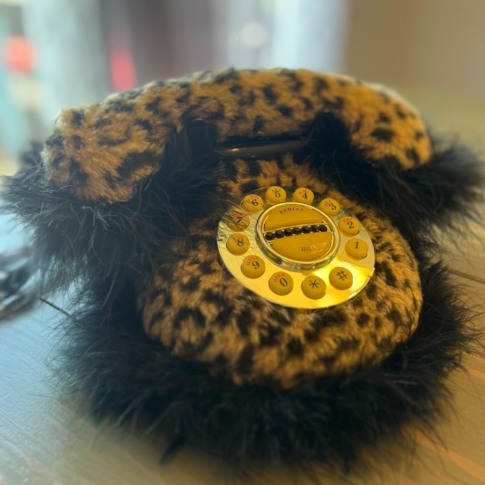 Faith Knight 90s Vintage Leopard Print Telephone